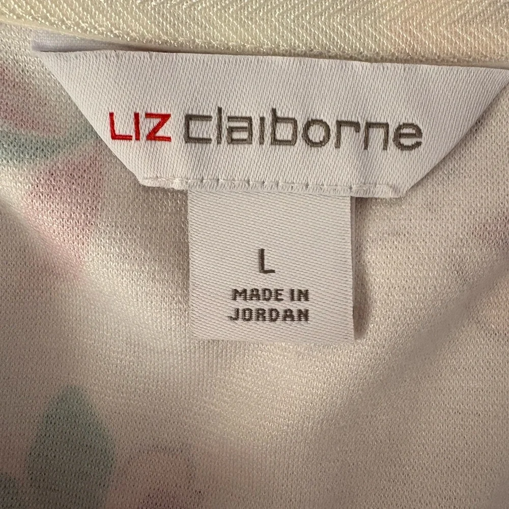 Liz Claiborne White Floral Blouse - Picture 5 of 6